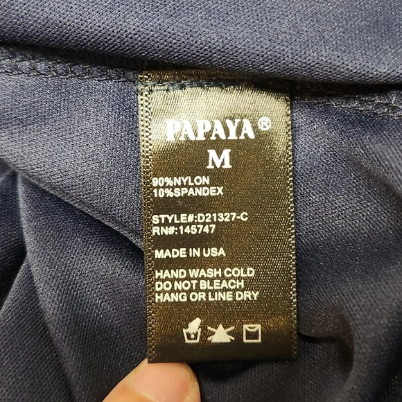 Papya Elegant Navy Lace Dress. Lined. Size M Baby Doll. - Picture 3 of 8